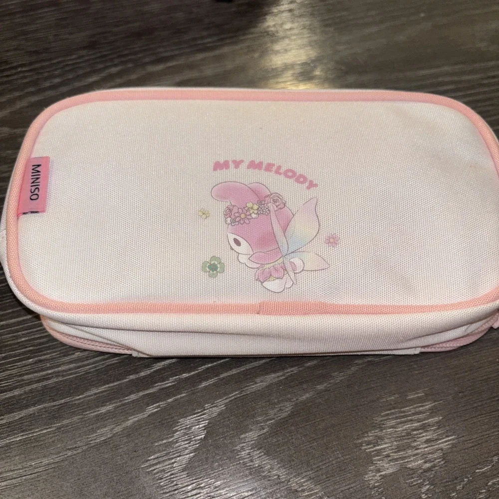 My Melody Pencil Case Pink,‎ Large Capacity Pen Case School Storage Bag Fabric
